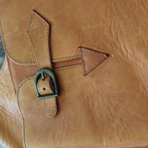 FRYE I Vintage Genuine Goodyear Welt Tall Cognac Leather Boots with Buckles, 5.5 - Picture 4 of 16